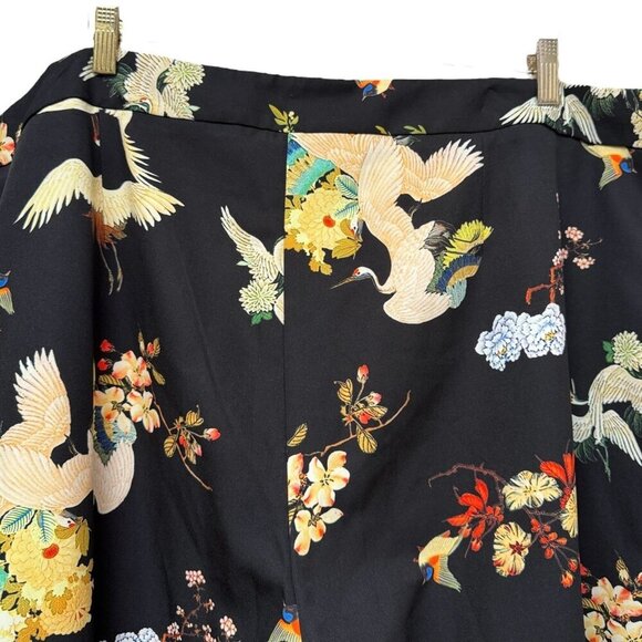 NEW Rara Avis by Iris Apfel Pants Plus Size 24W Asian Cranes Black Artsy Flare - Picture 11 of 13